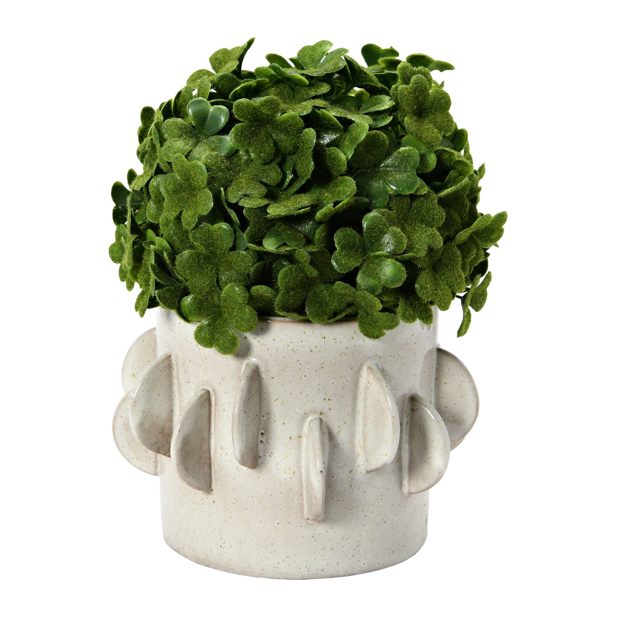 Hello Honey® 5.5" Antique White Reactive Glaze Handmade Stoneware Planter